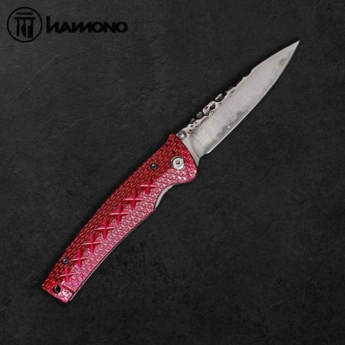 Dao Gấp MCUSTA Damascus Lõi VG10 Cán Đỏ