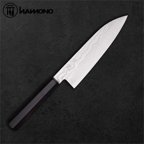 Musashi Santoku 165mm Silver #3 Damascus Steel
