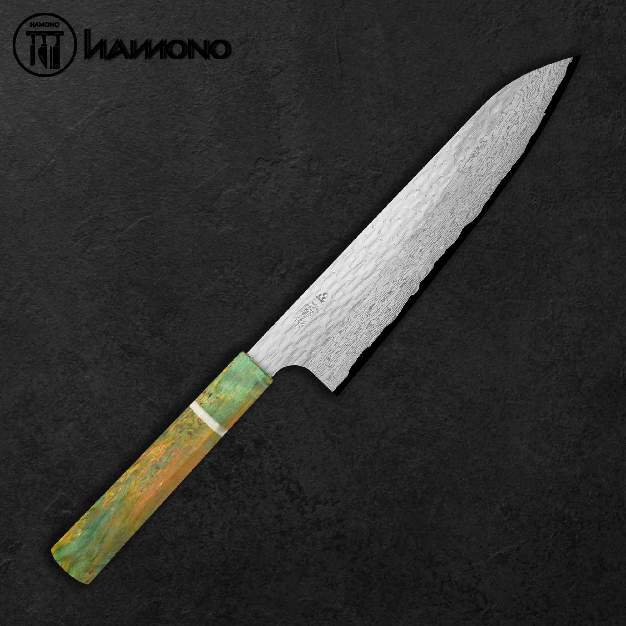 Dao Gyuto Nigara 210mm Thép VG XEOS Cán Gỗ Dyed Stabilized (LIMITED)