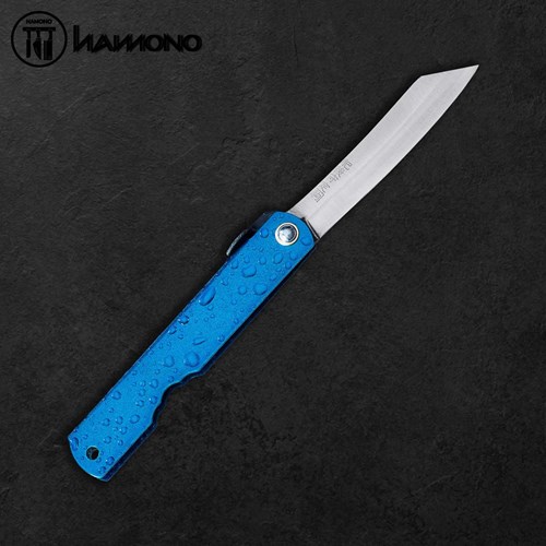 Dao Gấp Higonokami Aogami Steel Clad Mizushibuki Blue