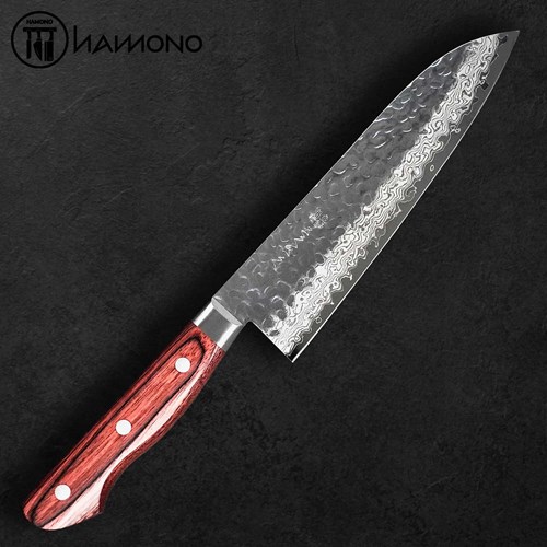 Yasuda Santoku 180mm VG10 Damascus Steel